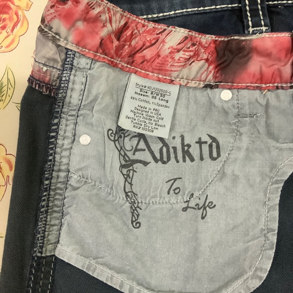 Adiktd Dark Wash Western Denim Jeans Women's size 8/30 Inseam 35 long pre-owned - Picture 6 of 9